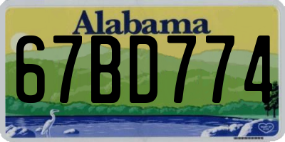 AL license plate 67BD774