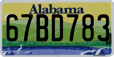 AL license plate 67BD783