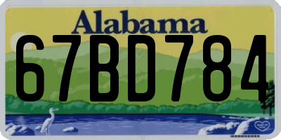 AL license plate 67BD784