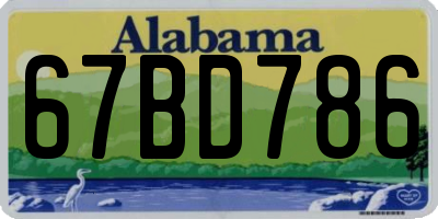 AL license plate 67BD786