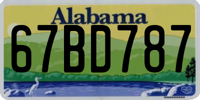 AL license plate 67BD787