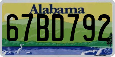 AL license plate 67BD792