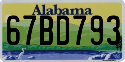 AL license plate 67BD793