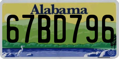 AL license plate 67BD796