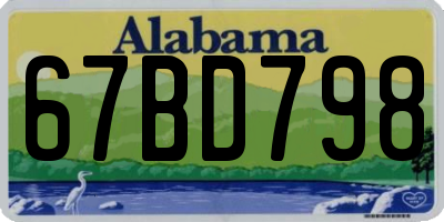 AL license plate 67BD798