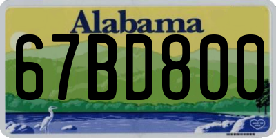 AL license plate 67BD800