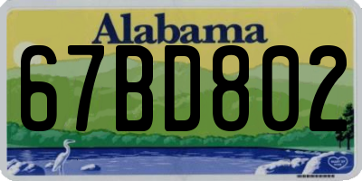 AL license plate 67BD802
