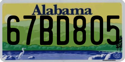 AL license plate 67BD805