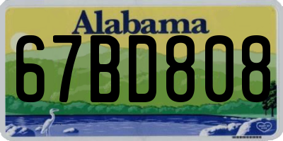 AL license plate 67BD808