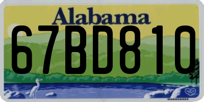 AL license plate 67BD810