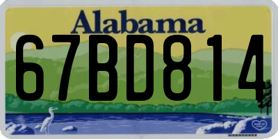 AL license plate 67BD814