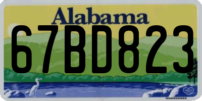 AL license plate 67BD823