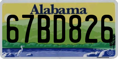 AL license plate 67BD826
