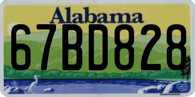 AL license plate 67BD828