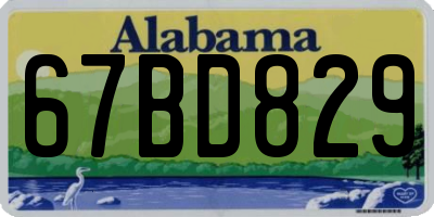 AL license plate 67BD829