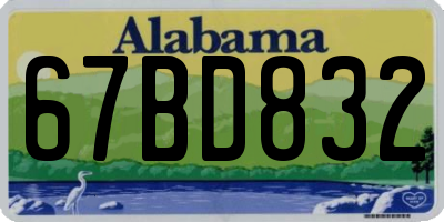 AL license plate 67BD832