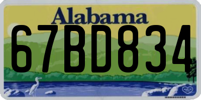 AL license plate 67BD834