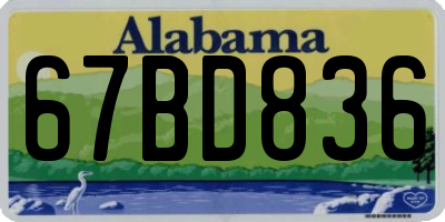 AL license plate 67BD836