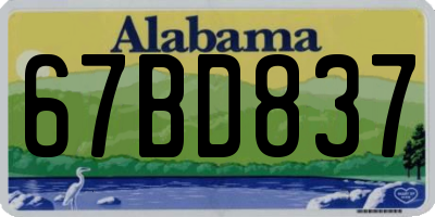 AL license plate 67BD837