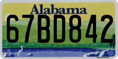 AL license plate 67BD842