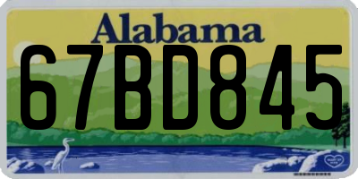 AL license plate 67BD845