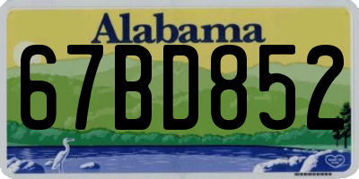 AL license plate 67BD852