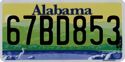 AL license plate 67BD853