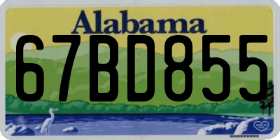 AL license plate 67BD855