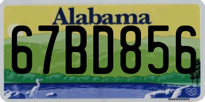 AL license plate 67BD856