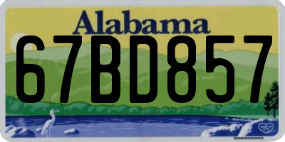 AL license plate 67BD857