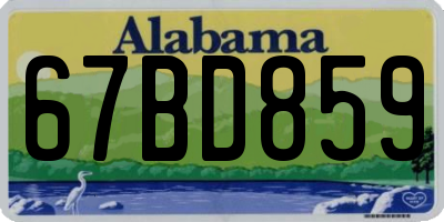 AL license plate 67BD859