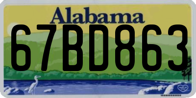 AL license plate 67BD863