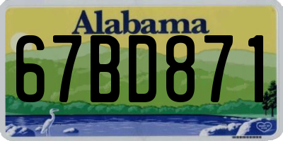 AL license plate 67BD871