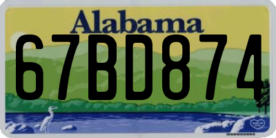 AL license plate 67BD874