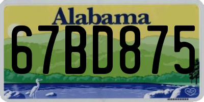 AL license plate 67BD875