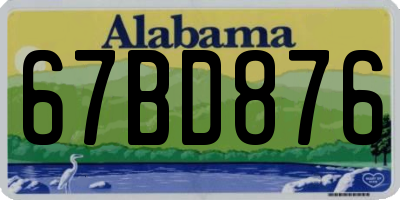 AL license plate 67BD876