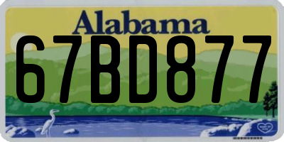 AL license plate 67BD877