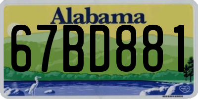 AL license plate 67BD881