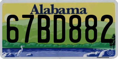 AL license plate 67BD882