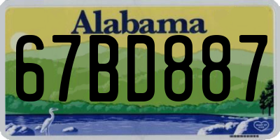 AL license plate 67BD887