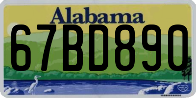 AL license plate 67BD890