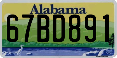AL license plate 67BD891
