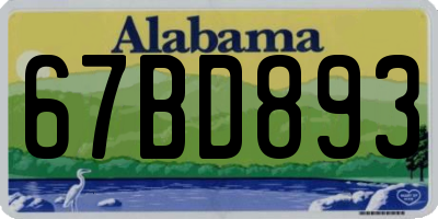 AL license plate 67BD893