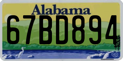AL license plate 67BD894