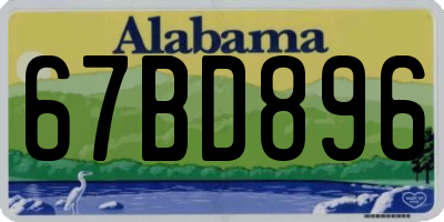 AL license plate 67BD896