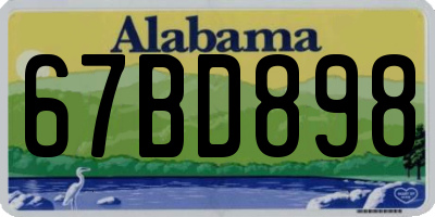 AL license plate 67BD898