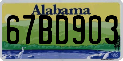 AL license plate 67BD903