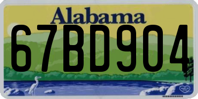 AL license plate 67BD904