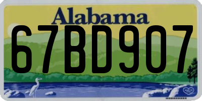 AL license plate 67BD907