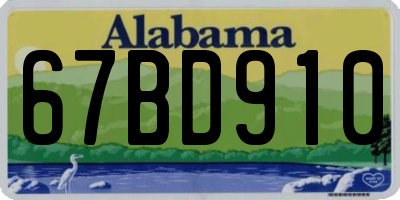 AL license plate 67BD910